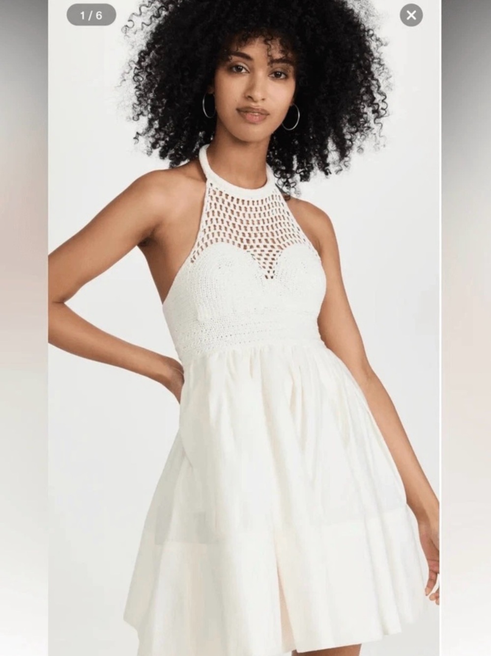 A.L. C Crochet Halter Sundress - Lightweight Summer Dress
